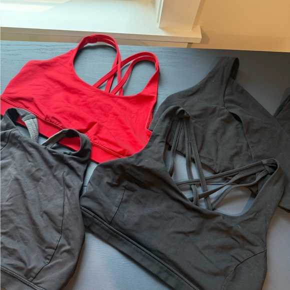4 Lululemon Bra Lot / Set - Red and Black, size 8 - Picture 1 of 9